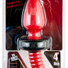 Красный двусторонний анальный вибратор - 22 см.