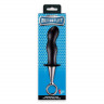 Чёрный изогнутый анальный плаг ANAL PLUG WITH PLATED HANDLE Чёрный изогнутый анальный плаг ANAL PLUG WITH PLATED HANDLE