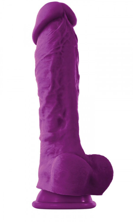 Фиолетовый фаллоимитатор на присоске ColourSoft  8  Soft Dildo - 23,5 см.
