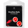 Набор из 2 шариков с массажным маслом Brazilian Balls с ароматом клубники