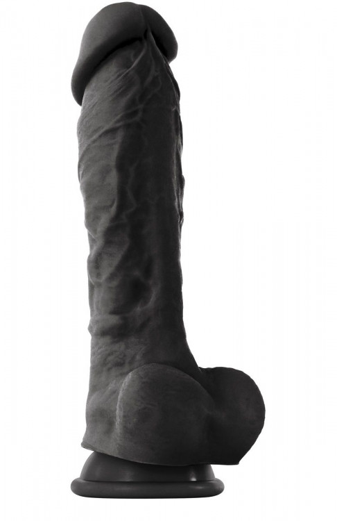 Чёрный фаллоимитатор на присоске ColourSoft  8  Soft Dildo - 23,5 см.