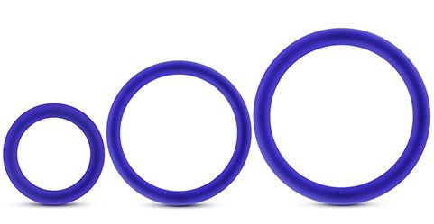 Набор из 3 синих эрекционных колец VS4 Pure Premium Silicone Cock Ring Set