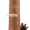 Коричневая вибронасадка-удлинитель на пенис Add 3 Pleasure X Tender Vibrating Penis Sleeve - 19,5 см.