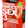 Презервативы для орального секса DOMINO Sweet Sex с ароматом клубничного коктейля  - 3 шт.