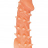 Телесная закрытая насадка с пупырышками Cock Sleeve Size M - 15,6 см.