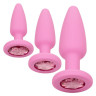 Набор из 3 розовых анальных пробок Crystal Booty Kit Набор из 3 розовых анальных пробок Crystal Booty Kit