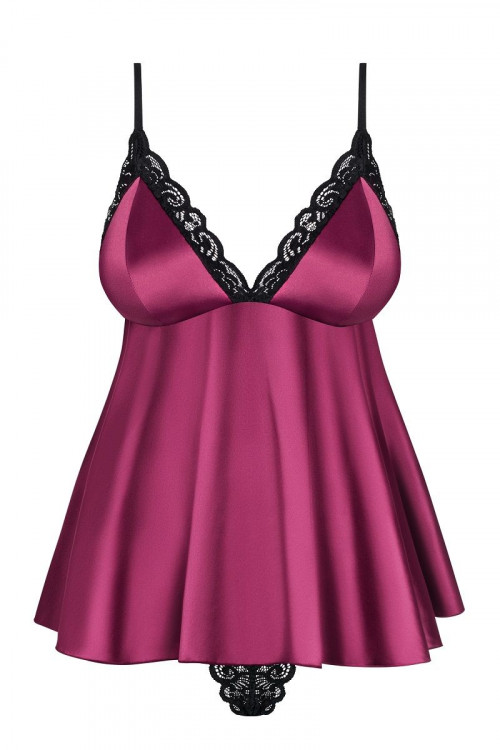 Укороченный бэби-долл малинового цвета