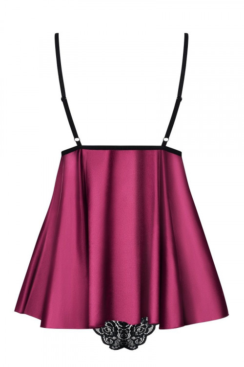 Укороченный бэби-долл малинового цвета